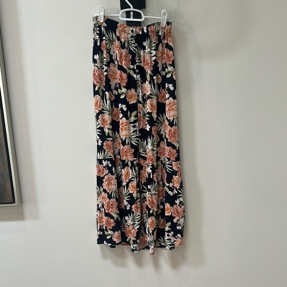 Floral Black Skirt